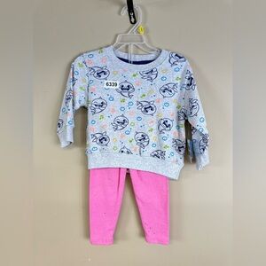 Nickelodeon pink fog 12 months nwt matching set